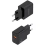 Aisens Cargador GaN 20W con USB-C PD 3.0 y USB-A QC 3.0 Negro